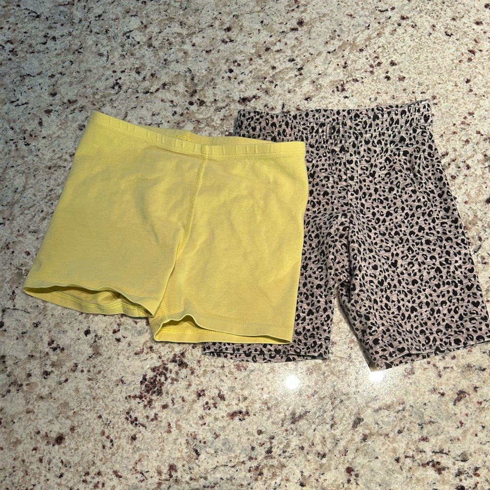 Bundle of 2 Bike Shorts: Yellow & Leopard Print